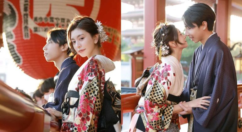 Tokyo Senso-ji Temple Kimono et photographie décontractée