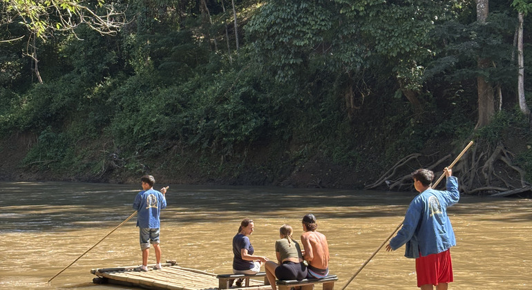Ethisches Elefanten-Schutzgebiet: Bambus-Rafting & Klebriger Wasserfall